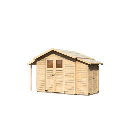 5. Bild von Gartenhaus 'Bologna' mit Anbauschrank, Schleppdach, Schindeln, Boden 177 x 242 x 231 cm