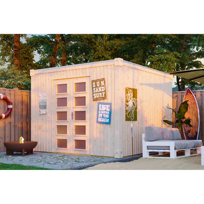 SKANHOLZ Gartenhaus 'Cube XXL' 300 x 300 cm, natur ǀ toom ...