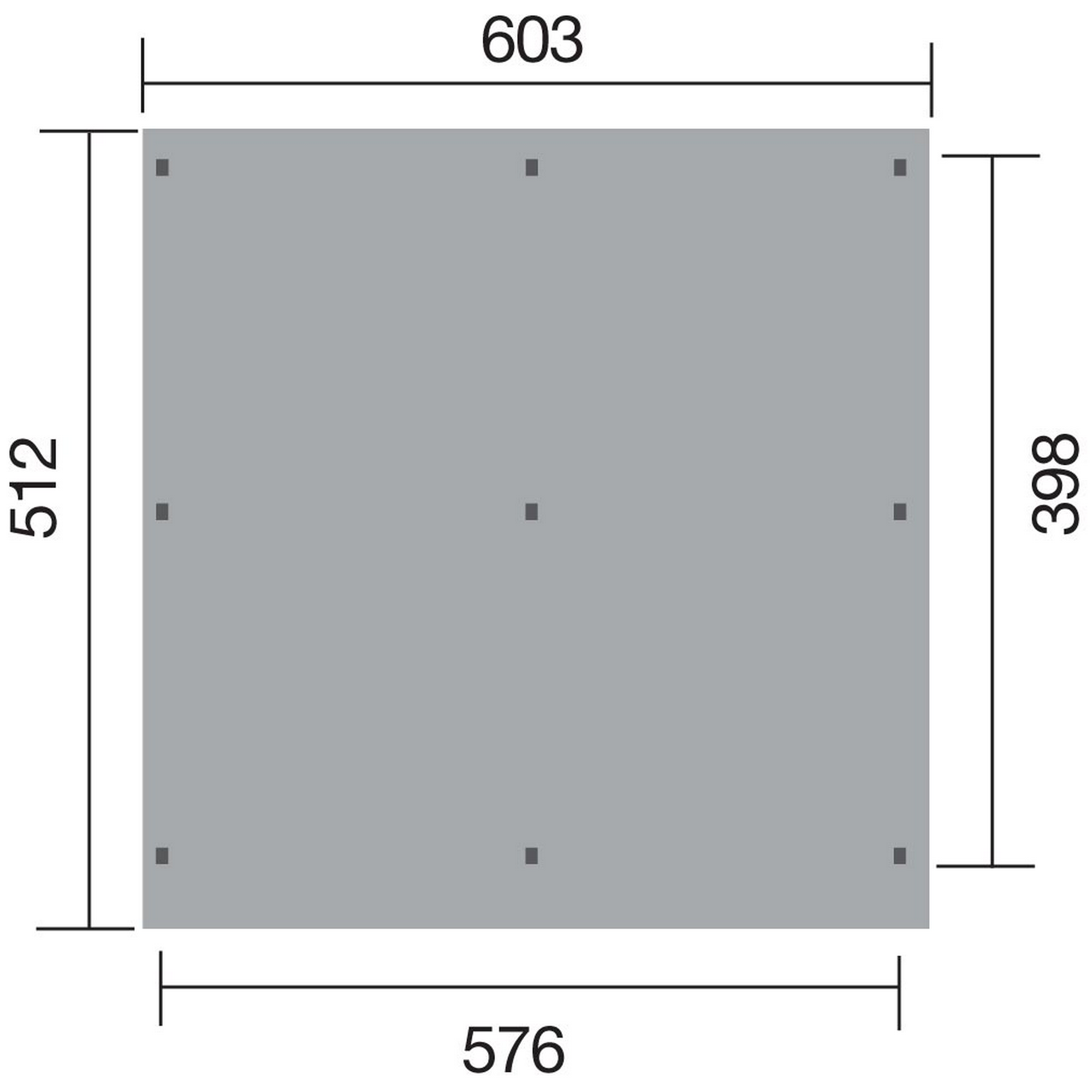 Flachdach-Doppelcarport, ohne Dacheindeckung, 600 x 512 cm + product picture