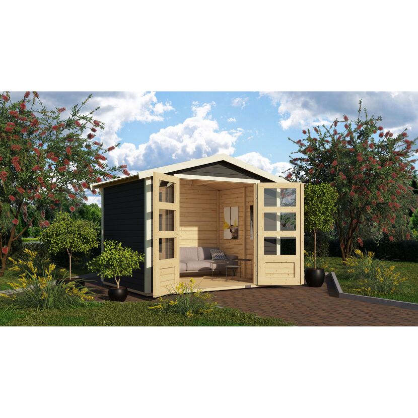 Gartenhaus Schierke 3 mit Sofa und Tisch