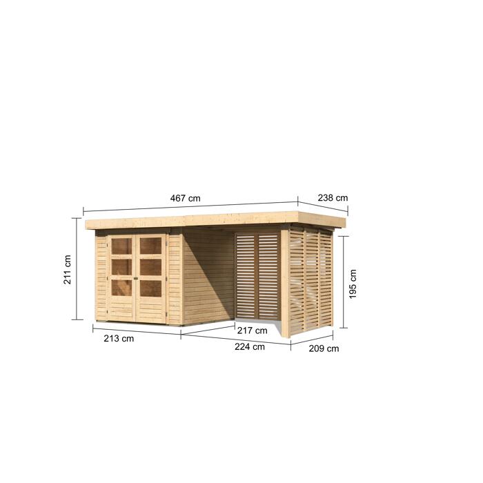 Karibu Gartenhaus 'Dornhan 2' Set 4 Steck-/Schraubsystem ǀ ...