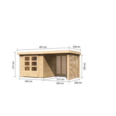 4. Bild von Gartenhaus 'Dornhan 3' Set 4 naturfarben 466 x 217 x 211 cm