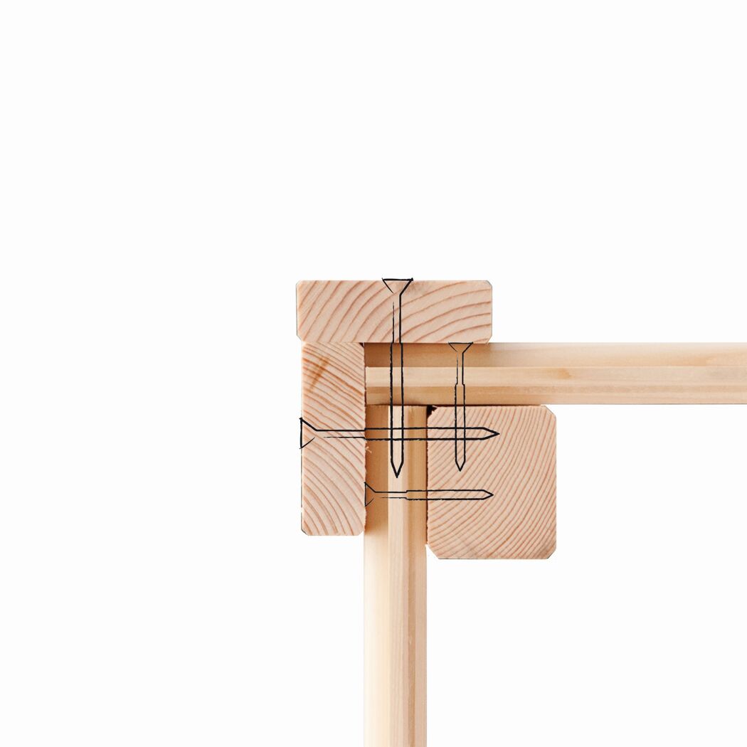 Holzverbindung mit Nägeln
