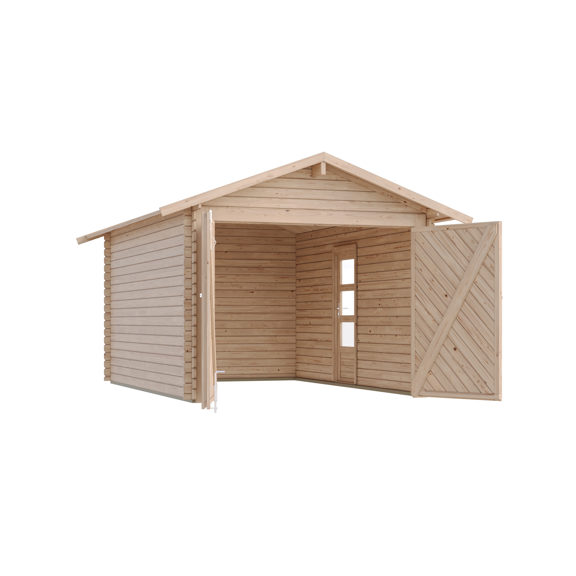 Garage 'BB' Satteldach naturfarben 297 x 447 x 270 cm