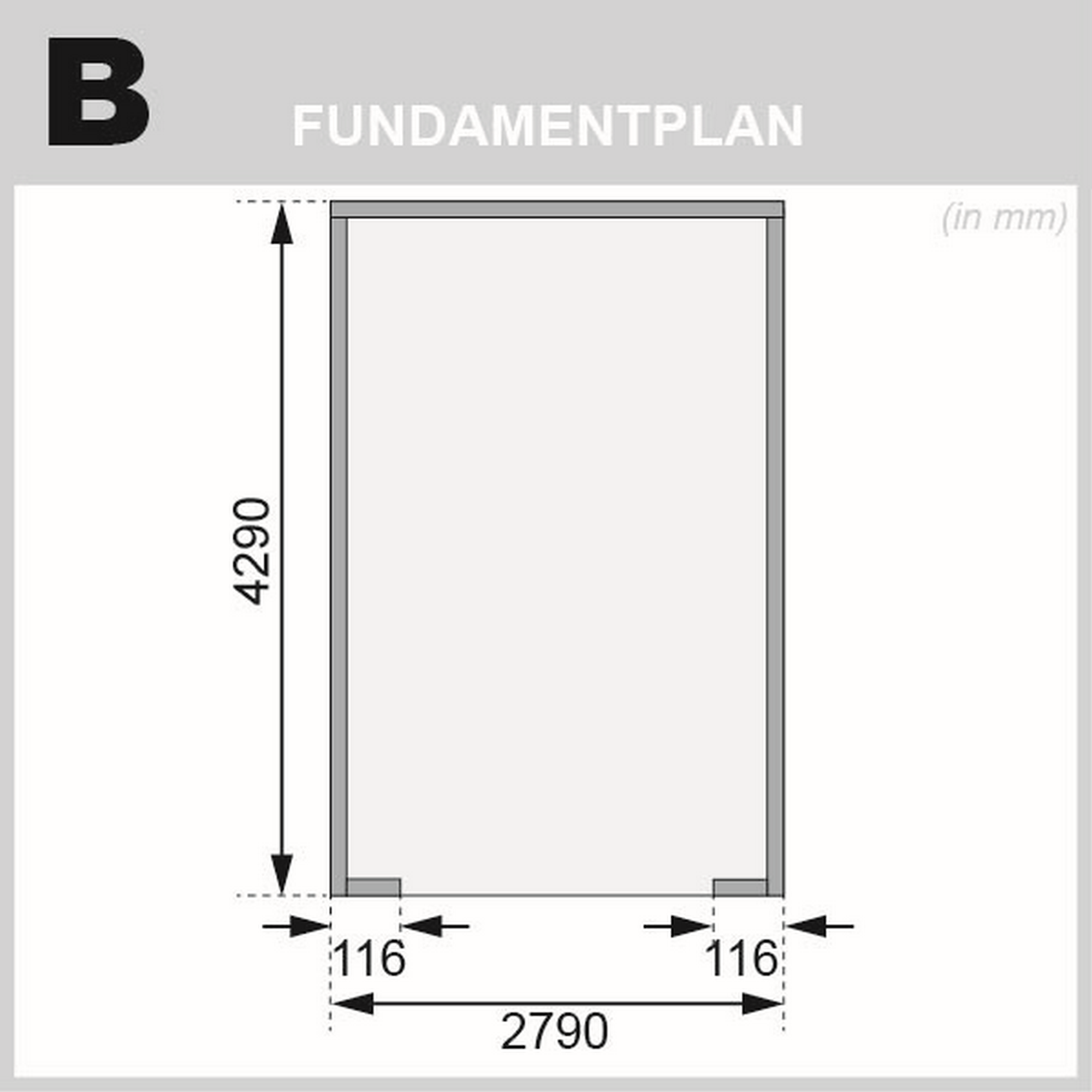 Garage 'BB' Satteldach naturfarben 297 x 447 x 270 cm