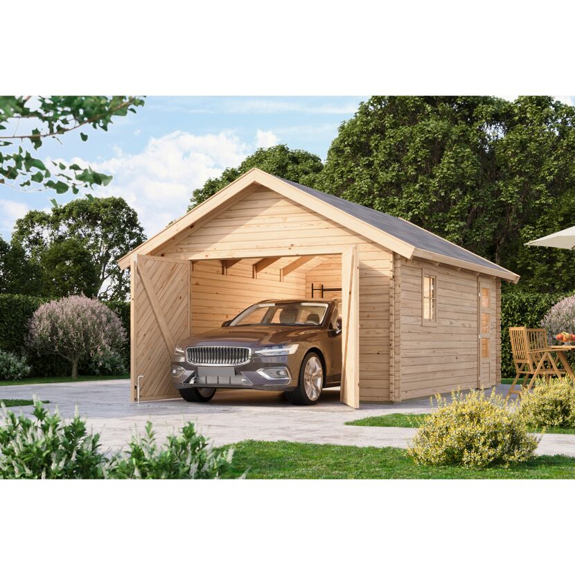 Garage 'BB' Satteldach naturfarben 387 x 537 x 309 cm