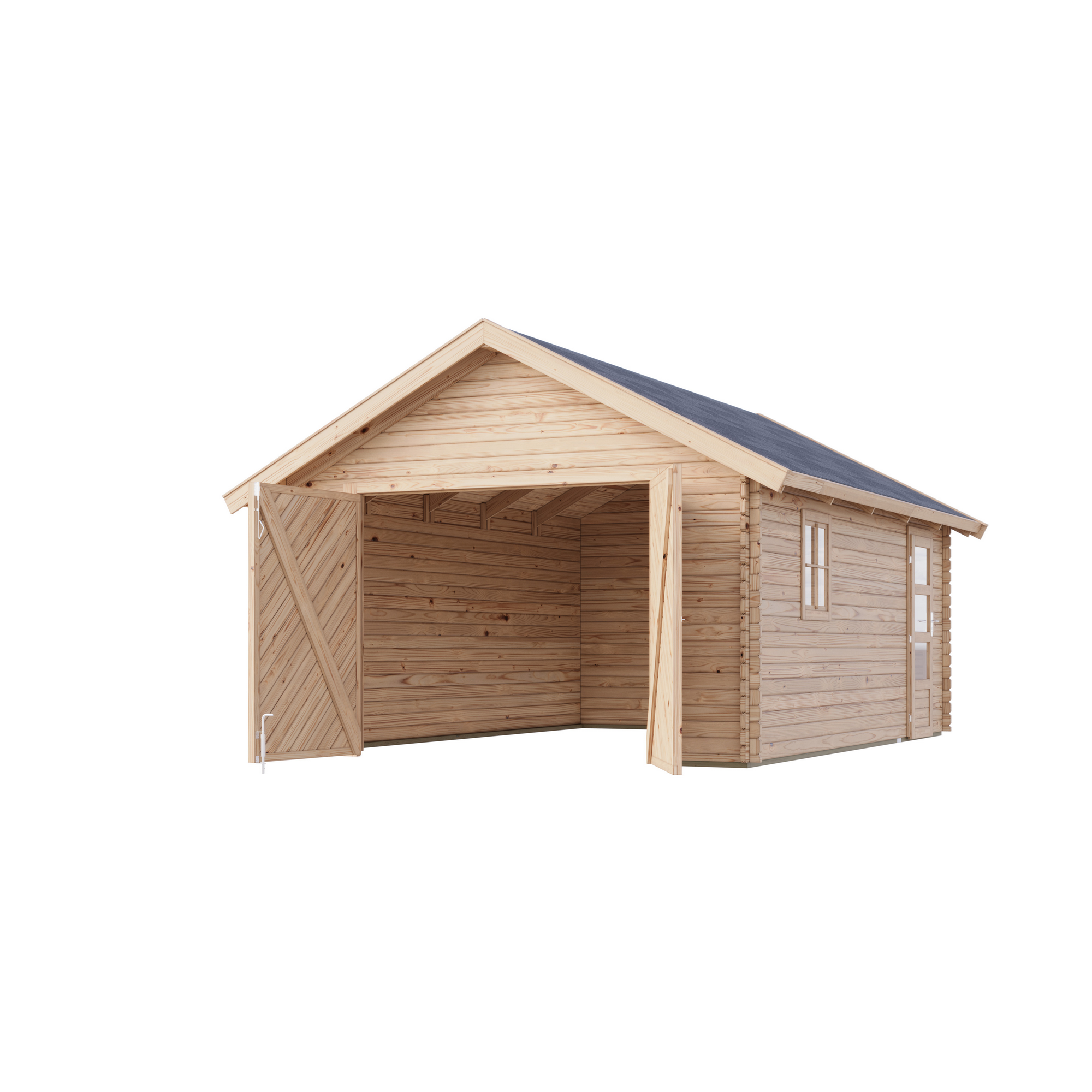 Garage 'BB' Satteldach naturfarben 387 x 537 x 309 cm