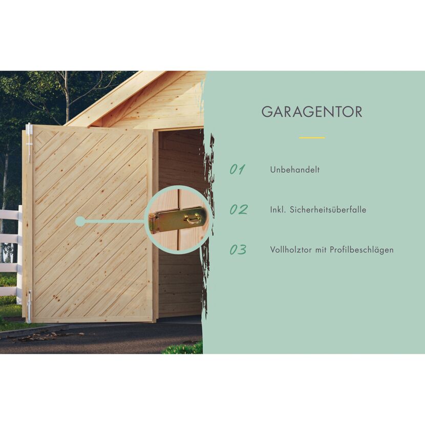 Garage 'BB' Satteldach naturfarben 387 x 537 x 309 cm