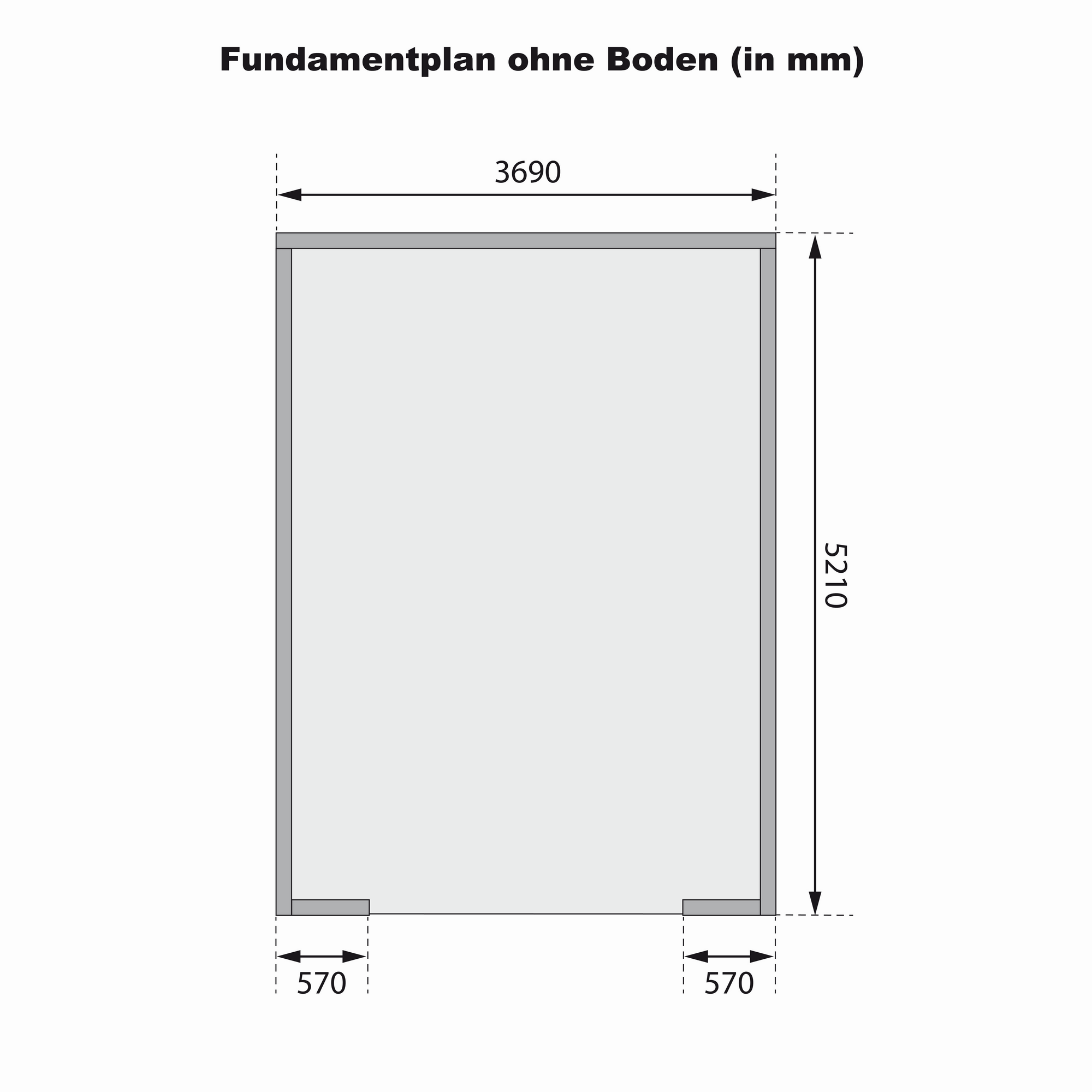Garage 'BB' Satteldach naturfarben 387 x 537 x 309 cm