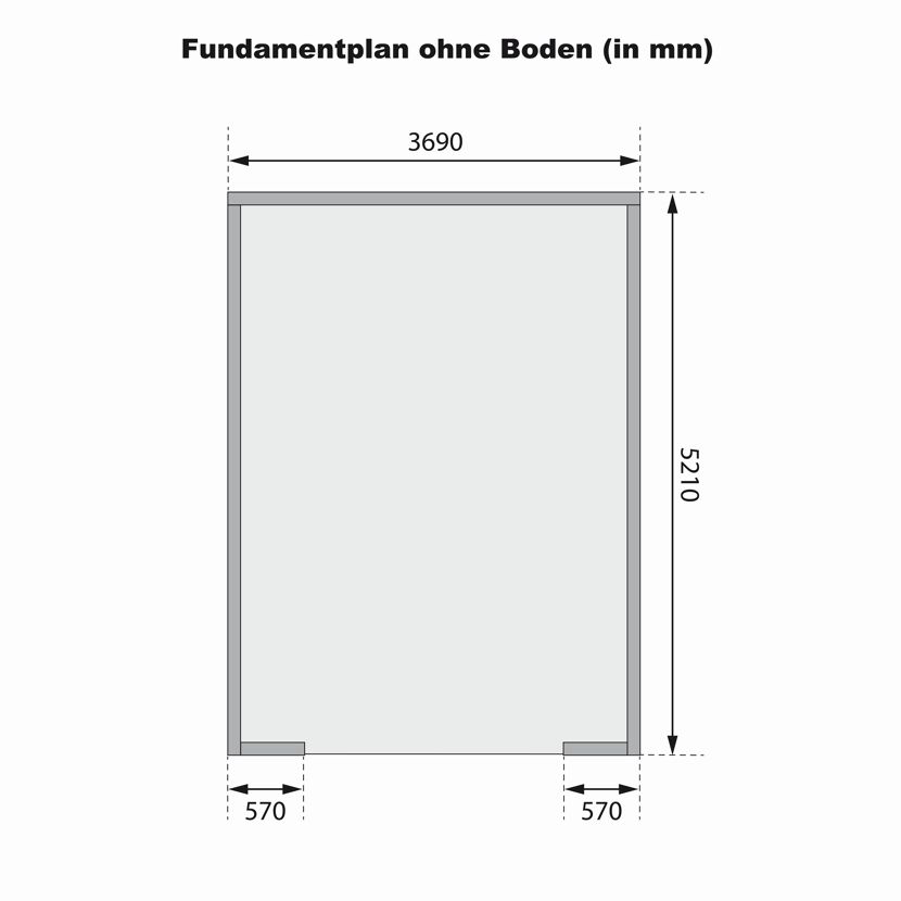 Garage 'BB' Satteldach naturfarben 387 x 537 x 309 cm