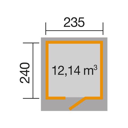 4. Bild von Komfort-Gartenhaus, anthrazit, 235 x 240 cm