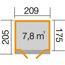 Designhaus 262 A mit den Maßen 205 x 209 x 175 cm und 7,8 m³