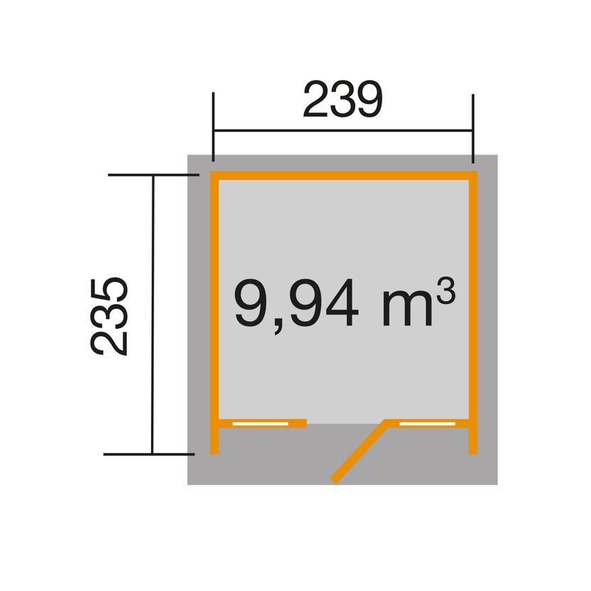 Designhaus 263 Gr.1 anthrazit mit 9,94 m³