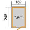 Schemazeichnung Schwedenhaus Größe 2, 7,9 m³