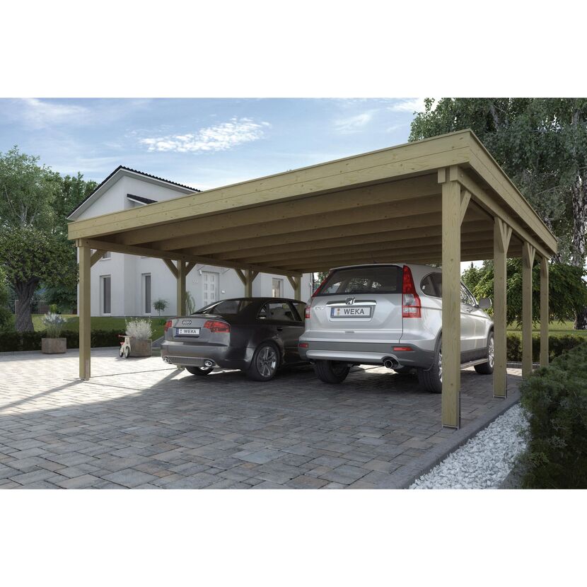 Zwei Autos unter einem WEKA Carport