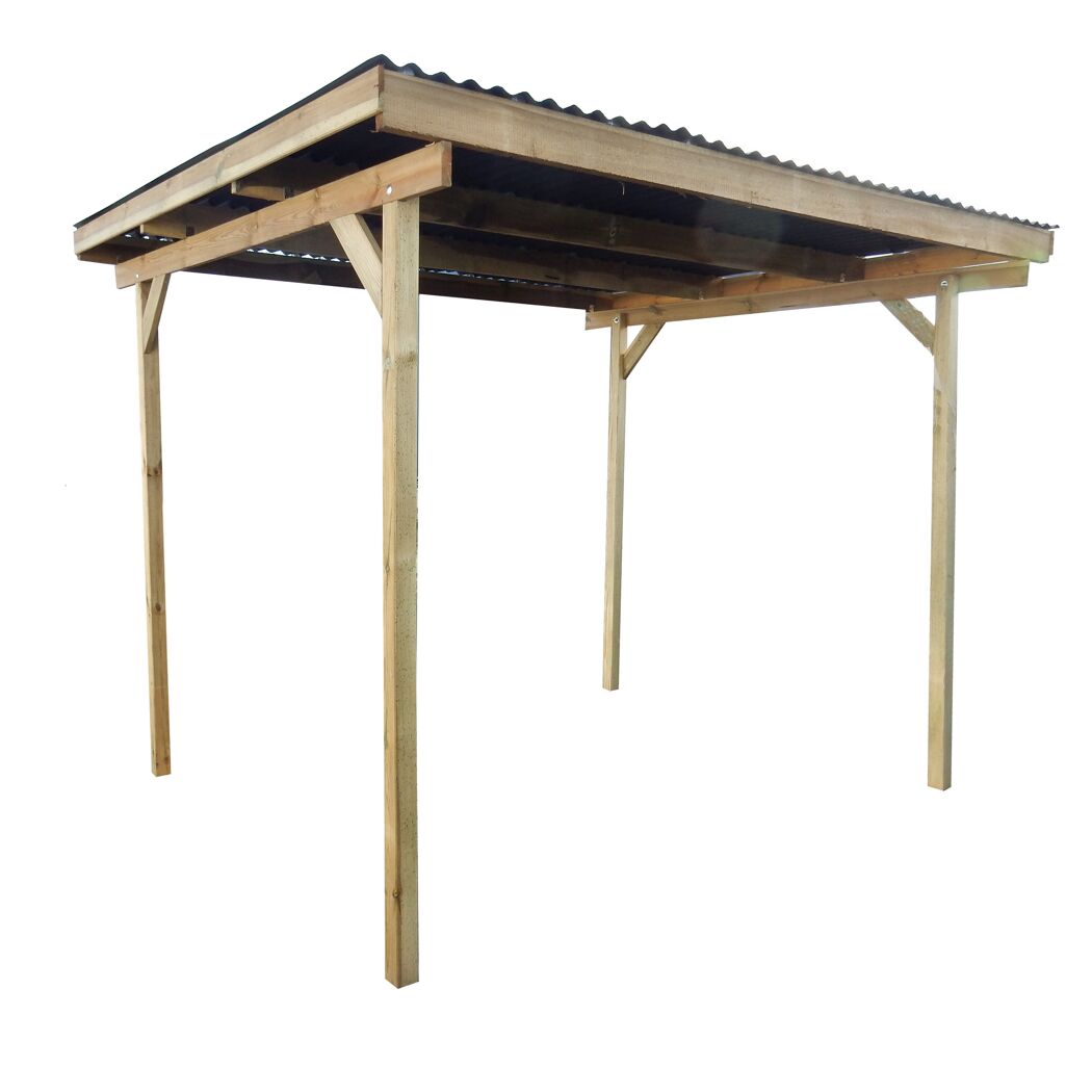 Holz Unterstand mit Wellblechdach