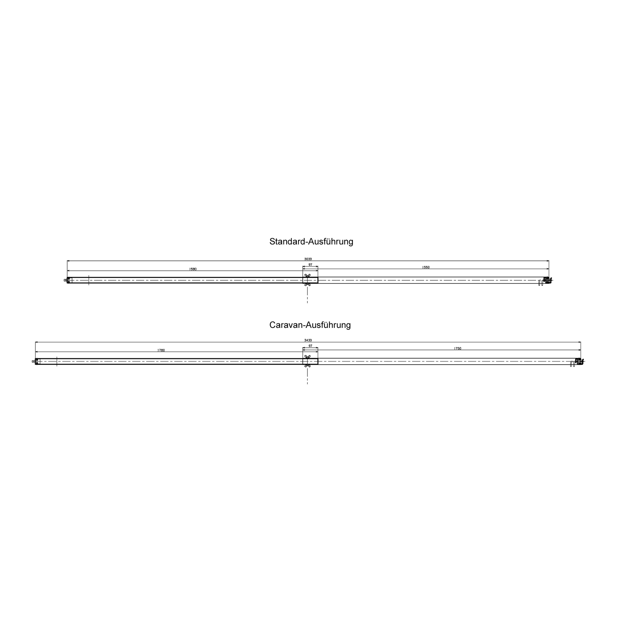 Stützstange für Carports 'Standard' Aluminium mattbraun 169,4 x 4 x 3,5 cm