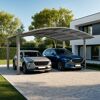 Doppelcarport 'Portoforte Typ 80 M-Ausführung' Aluminium edelstahlfarben 542 x 495 x 298 cm