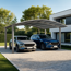 Doppelcarport 'Portoforte Typ 80 M-Ausführung' Aluminium edelstahlfarben 542 x 495 x 298 cm