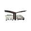 Verkleinertes Bild von Doppelcarport 'Portoforte Typ 80 Y-Ausführung' Aluminium mattbraun 543 x 495 x 298 cm