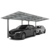 Doppelcarport 'Linea Typ 80 Tandem' Aluminium edelstahlfarben 273 x 983 x 294 cm
