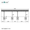 Doppelcarport 'Linea Typ 80 Tandem' Aluminium edelstahlfarben 273 x 983 x 294 cm