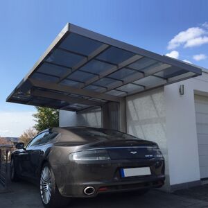 Einzelcarport 'Neo Typ 90 Standard' Aluminium edelstahlfarben 276 x 495 x 234 cm
