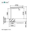 Einzelcarport 'Neo Typ 90 Standard' Aluminium edelstahlfarben 276 x 495 x 234 cm