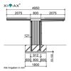 Einzelcarport 'Neo Typ 90 Standard' Aluminium edelstahlfarben 276 x 495 x 234 cm