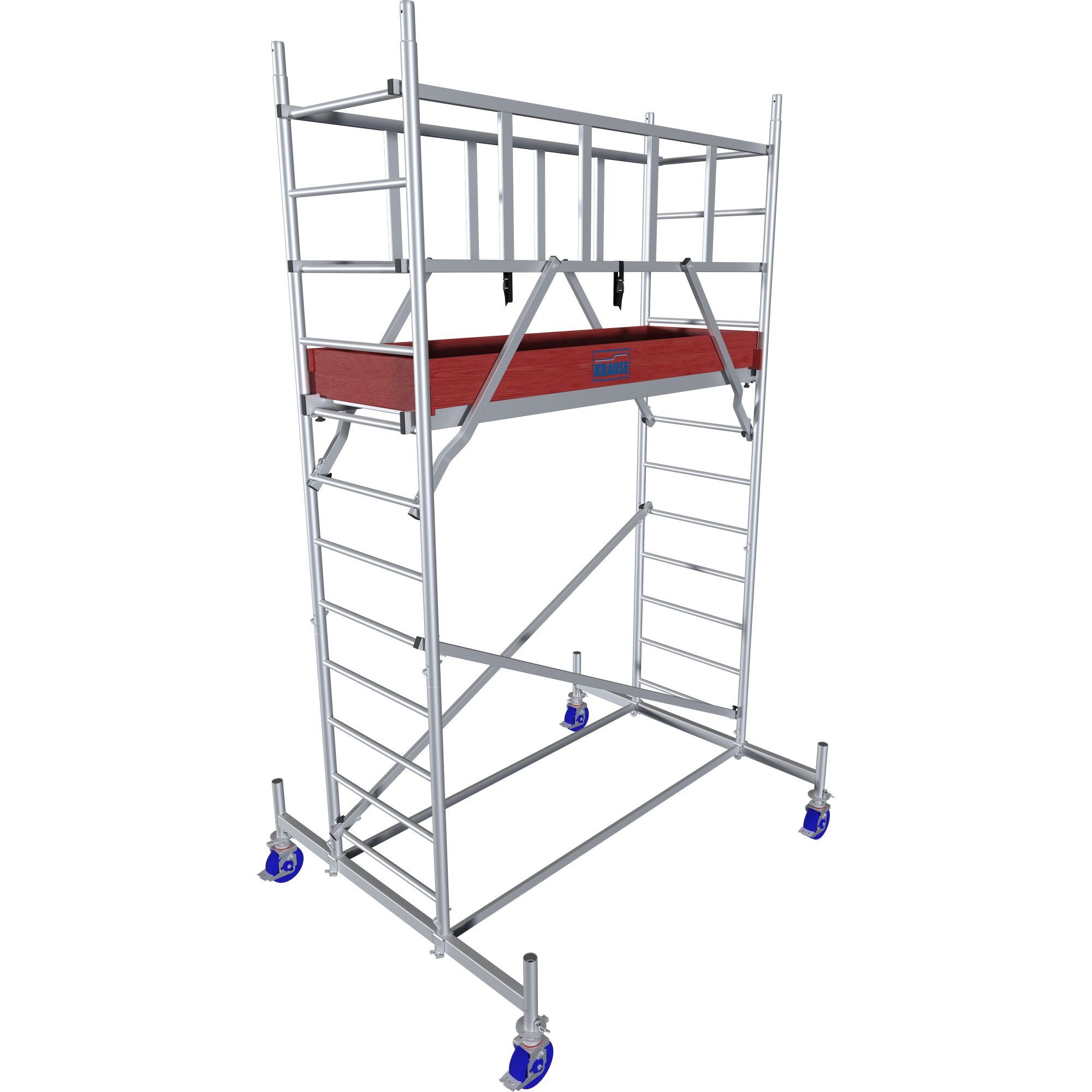 Rollgerüst mit roter Plattform