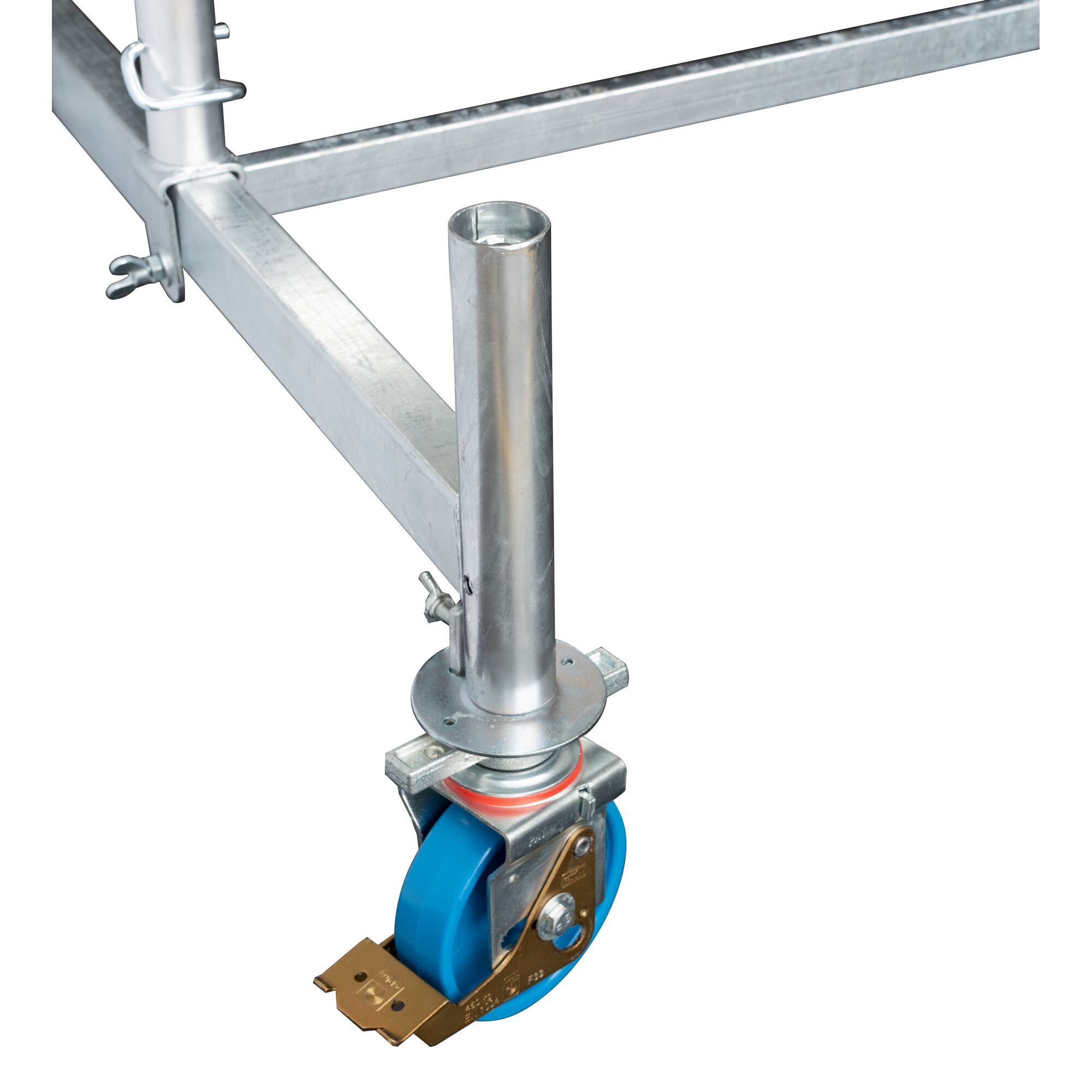 Blaue Lenkrolle mit Feststellbremse