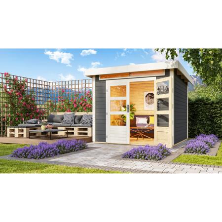 2. Bild von Gartenhaus 'Limbach 3' Fichtenholz terragrau 222 x 244 x 244 cm