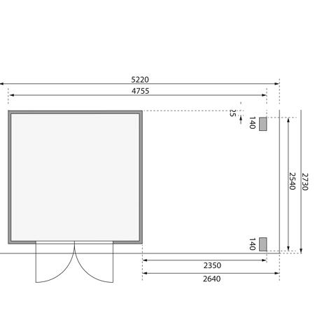 6. Bild von Gartenhaus-Set 'Limbach 3' Fichtenholz terragrau 222 x 479 x 254 cm