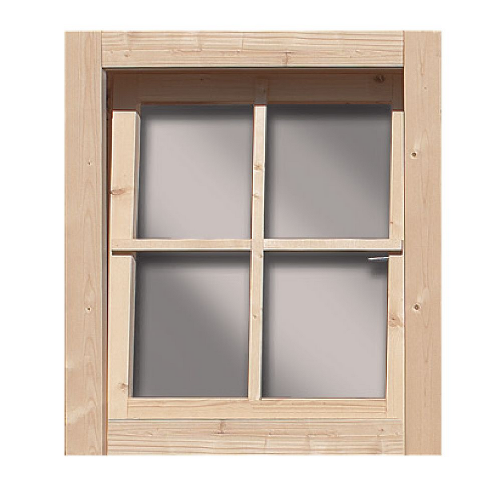 Dreh-/Kippfenster Fichte naturbelassen 69 x 80 x 6 cm, für Gartenhäuser 28 mm + product picture