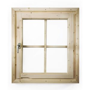 Dreh-/Kippfenster Fichte naturbelassen 69 x 80 x 6 cm, für Gartenhäuser 28 mm