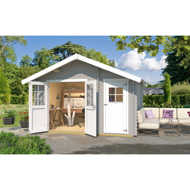 Bild von Gartenhaus '253 Gr.2' hellgrau 420 x 310 x 270 cm, mit Nebenraum
