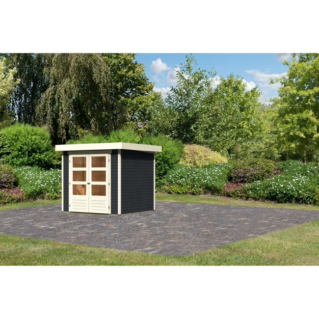 Bild von Gartenhaus 'Dornhan 2' anthrazit 242 x 238 x 211 cm