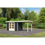 Gartenhaus-Set 'Dornhan 4' anthrazit mit Anbaudach 330 x 238 x 211 cm
