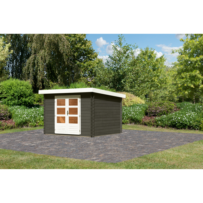 Bild von Gartenhaus 'Rieneck5' terragrau 315 x 333 x 222 cm