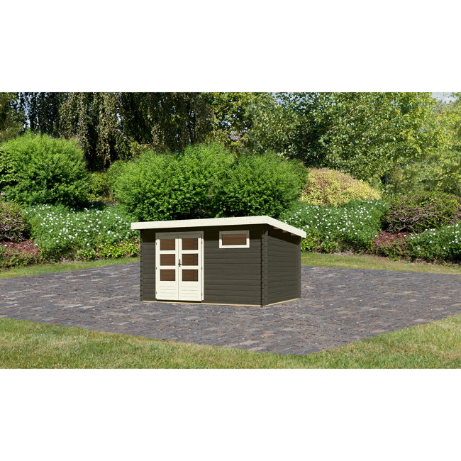 Bild von Gartenhaus 'Rieneck 8' terragrau 405 x 333 x 222 cm