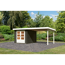 Gartenhaus-Set 'Rieneck 4' terragrau mit Anbaudach 255 x 333 x 222 cm