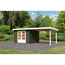 Gartenhaus-Set 'Rieneck 5' terragrau mit Anbaudach 315 x 333 x 222 cm
