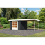 Gartenhaus-Set 'Rieneck 5' anthrazit mit Anbaudach 614 x 333 x 222 cm