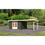 Gartenhaus-Set 'Rieneck 7' terragrau mit Anbaudach 674 x 333 x 222 cm