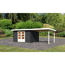 Gartenhaus-Set 'Rieneck 7' anthrazit mit Anbaudach 674 x 333 x 222 cm
