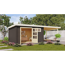 Gartenhaus-Set 'Rieneck 8' terragrau mit Anbaudach 405 x 333 x 222 cm