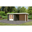 Gartenhaus-Set 'Rieneck 3' terragrau mit Anbaudach und Rückwand 315 x 273 x 220 cm