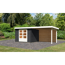 Gartenhaus-Set 'Rieneck 3' anthrazit  mit Anbaudach und Rückwand 314 x 273 x 220 cm