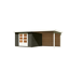 Gartenhaus-Set 'Rieneck 5' terragrau mit Anbaudach und Rückwand 315 x 333 x 222 cm
