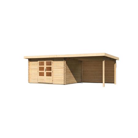 3. Bild von Gartenhaus-Set 'Rieneck 7' natur mit Anbaudach und Rückwand 674 x 333 x 222 x cm